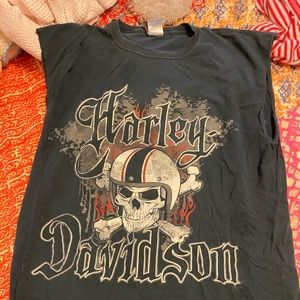 harley davidson skull muscle tee